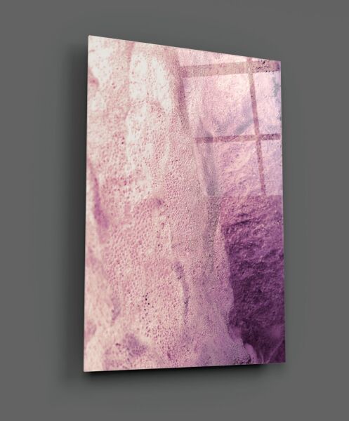 Pembe Soyut Desen Cam Tablo