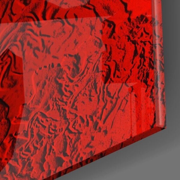 Gül Desenli Cam Tablo