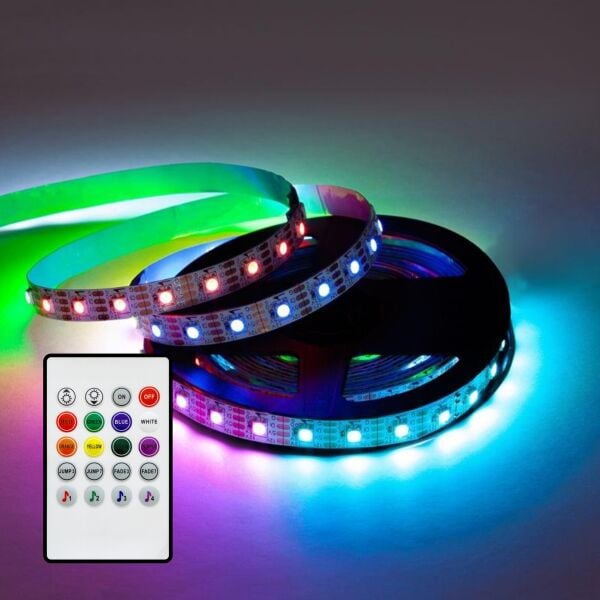 Müziğe Duyarlı RGB Kumandalı USB Şerit Led 300 cm