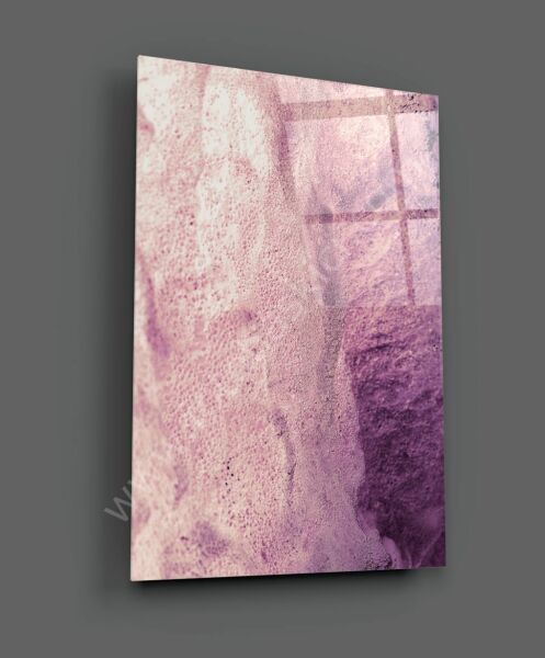 Pembe Soyut Desen Cam Tablo