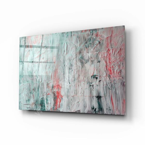 Yağlı Boya Efekti Soyut Desen Cam Tablo