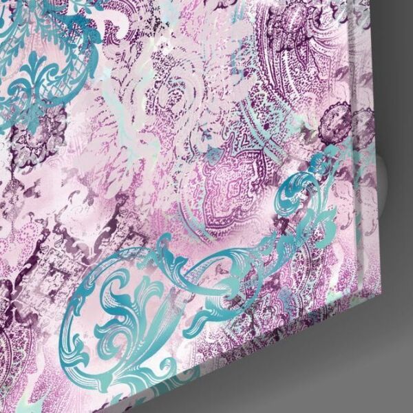 Mor Damask Cam Tablo