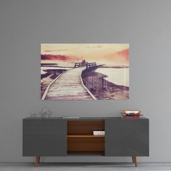 Sisler İçinde Rıhtım Cam Tablo