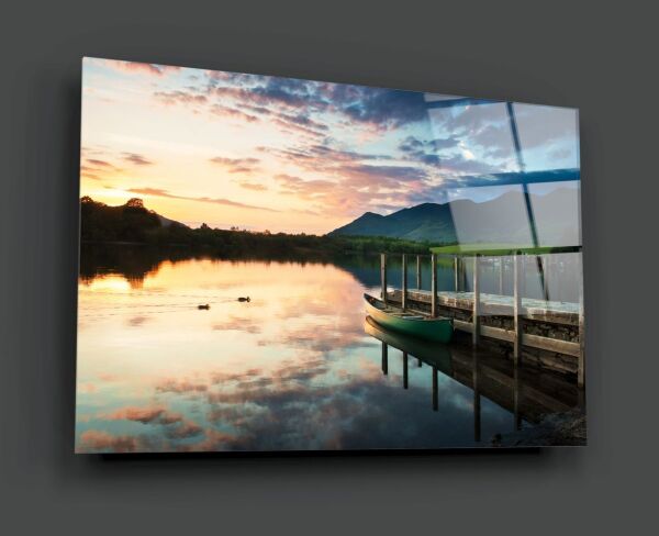 Göl Manzara Cam Tablo