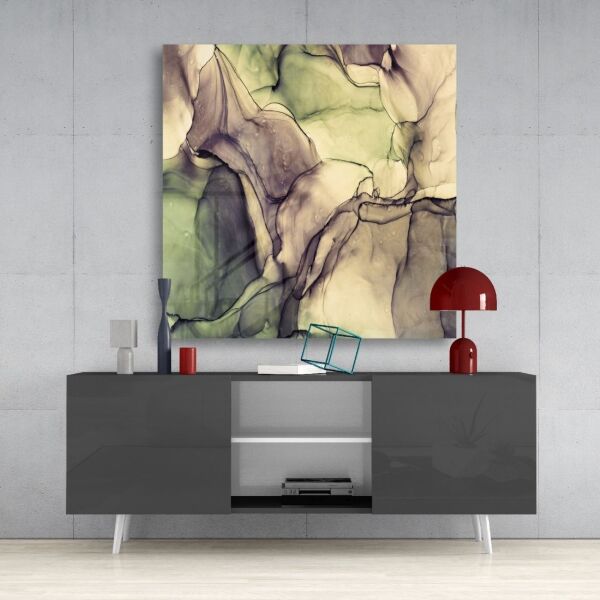 Renkli Mermer Cam Tablo