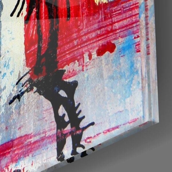 Çiçek Silüetleri Cam Tablo