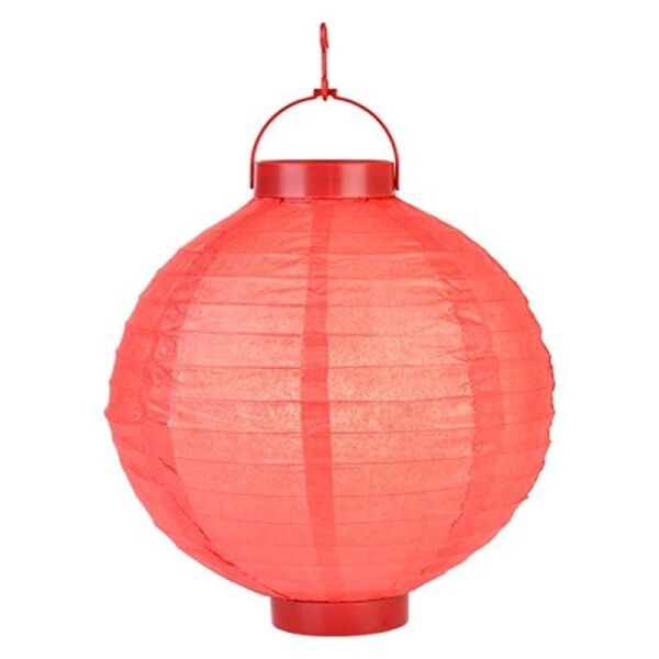 Led Işıklı 25 cm Kağıt Japon Feneri (Kırmızı)