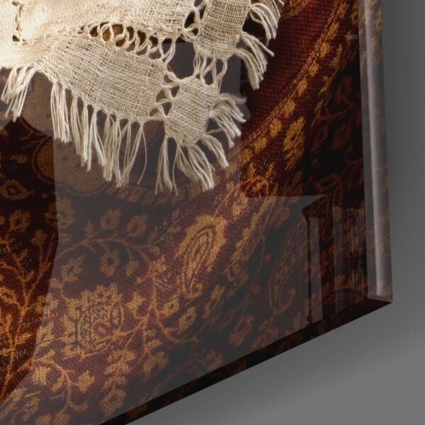 Kadeh ve Çiçekler Cam Tablo