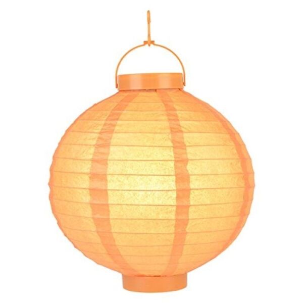 Led Işıklı 25 cm Kağıt Japon Feneri (Turuncu)
