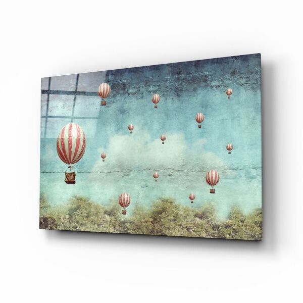 Uçan Balonlar Cam Tablo