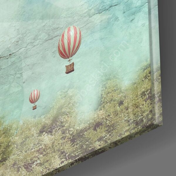 Uçan Balonlar Cam Tablo