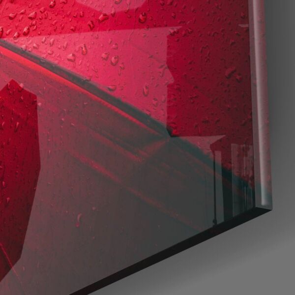 Kırmızı Şemsiye Cam Tablo