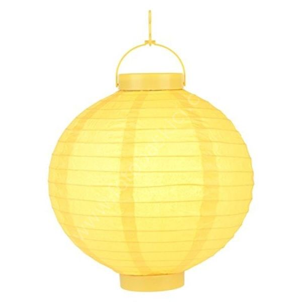 Led Işıklı 25 cm Kağıt Japon Feneri (Sarı)