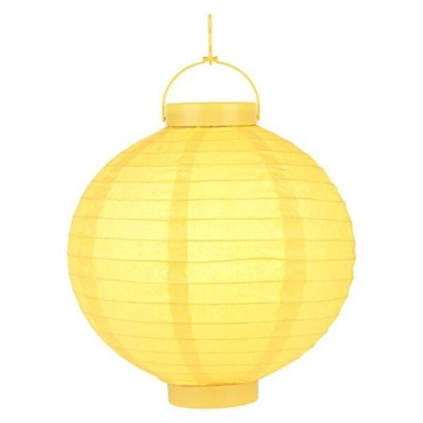 Led Işıklı 25 cm Kağıt Japon Feneri (Sarı)