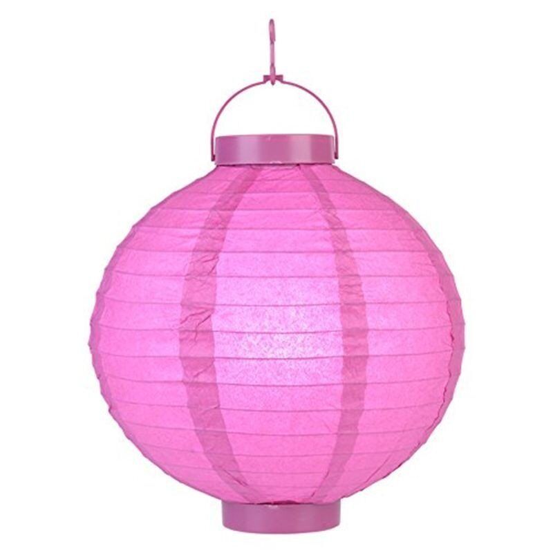 Led Işıklı 25 cm Kağıt Japon Feneri (Şeker Pembesi)