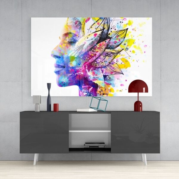 Çiçek Düşünceler Cam Tablo