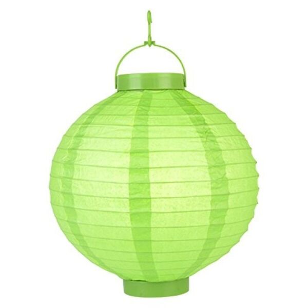 Led Işıklı 25 cm Kağıt Japon Feneri (Yeşil)
