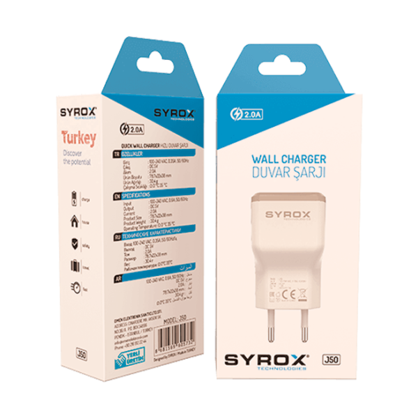 Syrox J50 2.0A ECO Şarj Adaptörü