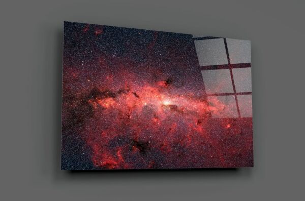 Kırmızı Nebula Cam Tablo