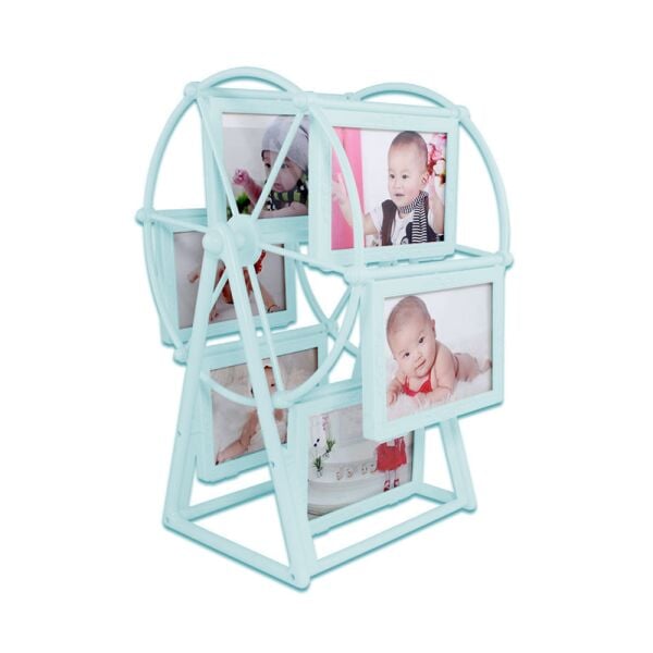 12 Fotoğraflı Mavi Dönme Dolap Çerçeve 19x15x33 cm