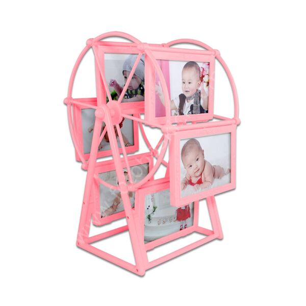 12 Fotoğraflı Pembe Dönme Dolap Çerçeve 19x15x33 cm