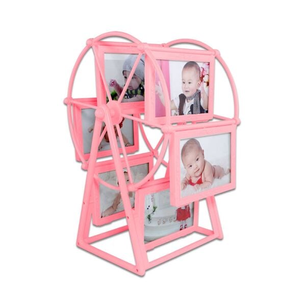 12 Fotoğraflı Pembe Dönme Dolap Çerçeve 19x15x33 cm