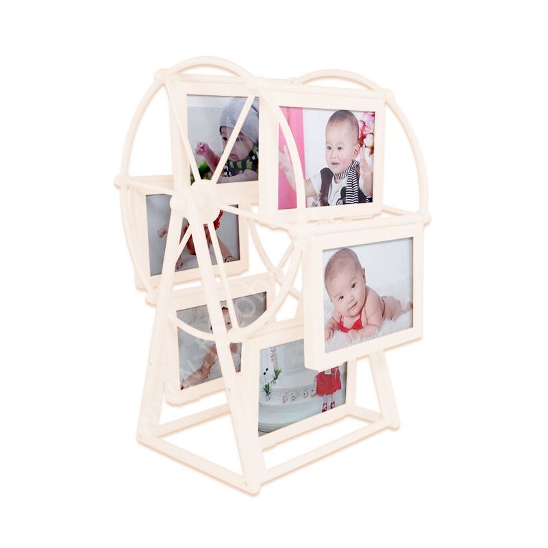12 Fotoğraflı Beyaz Dönme Dolap Çerçeve 19x15x33 cm