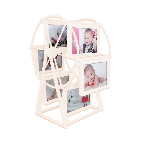 12 Fotoğraflı Beyaz Dönme Dolap Çerçeve 19x15x33 cm