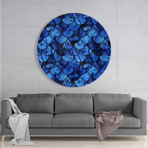 Mavi Pullar Cam Tablo