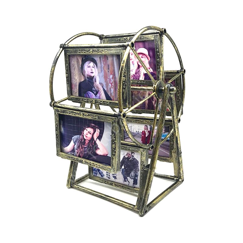 12 Fotoğraflı Eskitme Dönme Dolap Çerçeve 18x15x32 cm