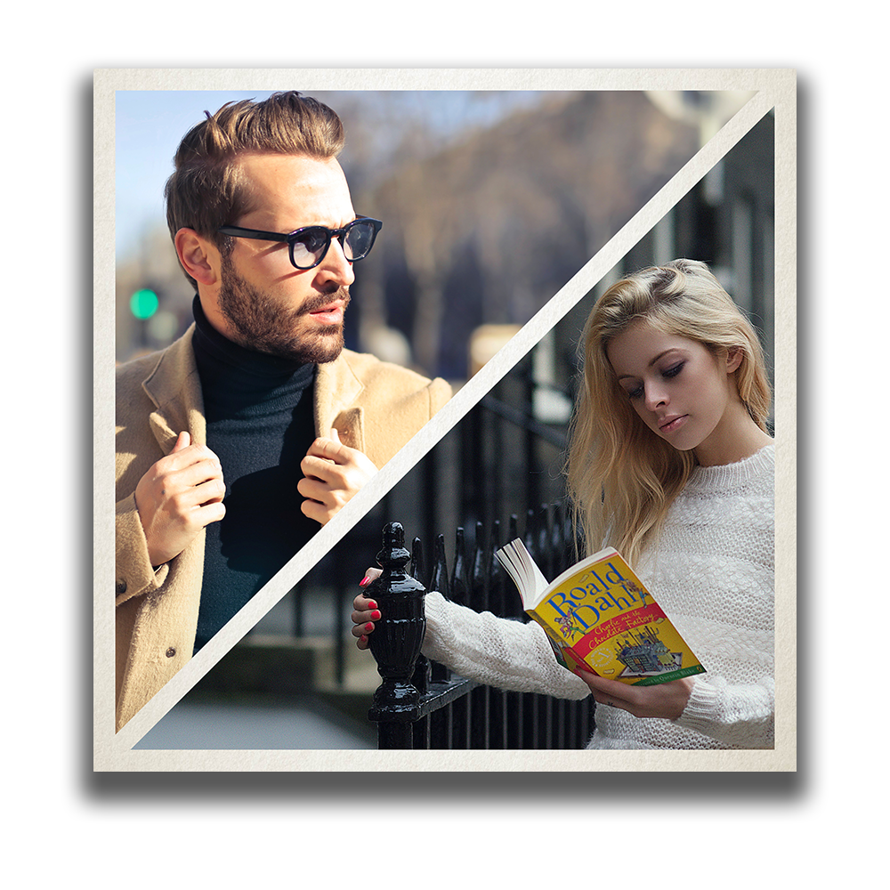 Kişiye Özel 2 Fotoğraflı Kare Kanvas Tablo