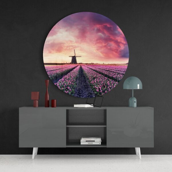 Lale Bahçesi Cam Tablo