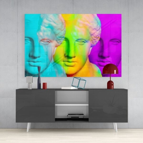 Renkli Heykeller Cam Tablo