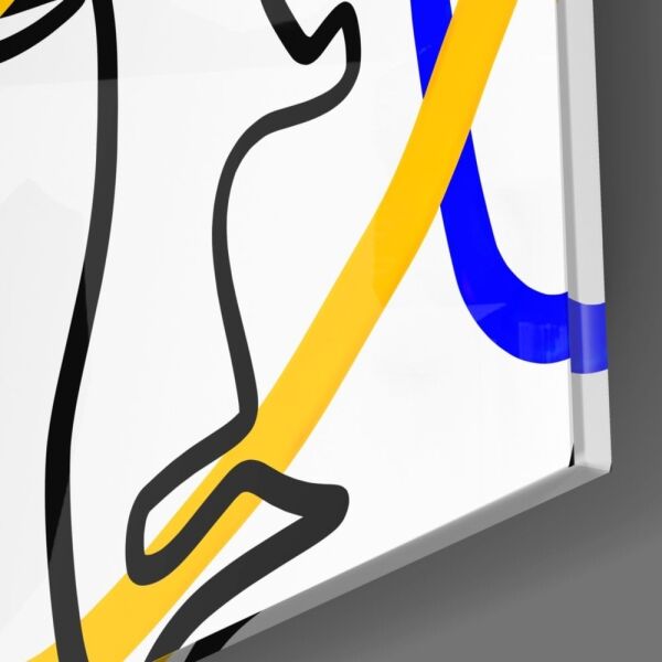 Soyut Yüzler Cam Tablo