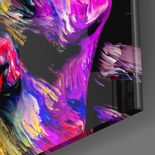 Renkli Düşünceler Cam Tablo