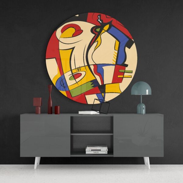 Çizgilerin Ruhu Cam Tablo