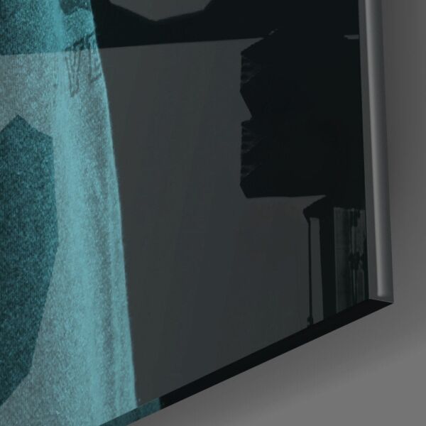 Mavi Aslan Kafa Cam Tablo