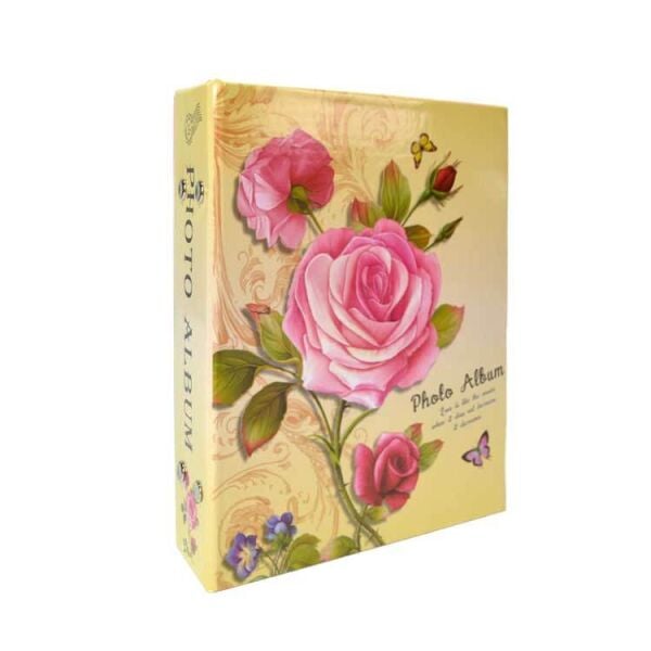Çiçek Temalı Sarı Fotoğraf Albümü 100'lük 13x18