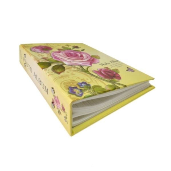 Çiçek Temalı Sarı Fotoğraf Albümü 100'lük 13x18
