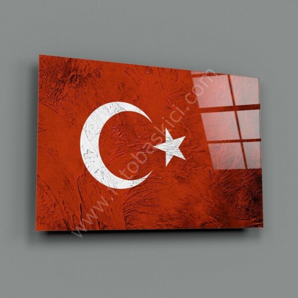 Türk Bayrağı Cam Tablo