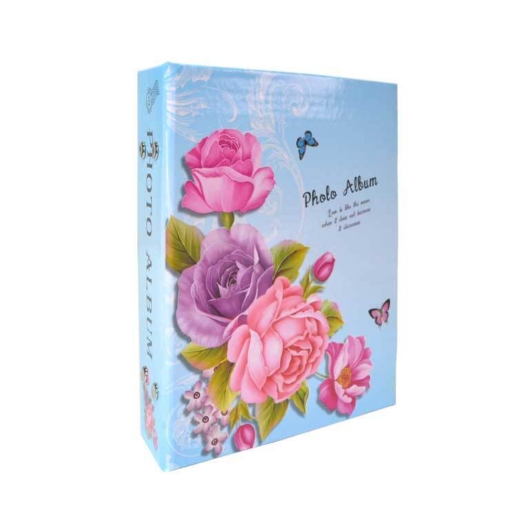 Çiçek Temalı Mavi Fotoğraf Albümü 100'lük 13x18