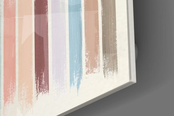 Renkli Çizgiler Cam Tablo