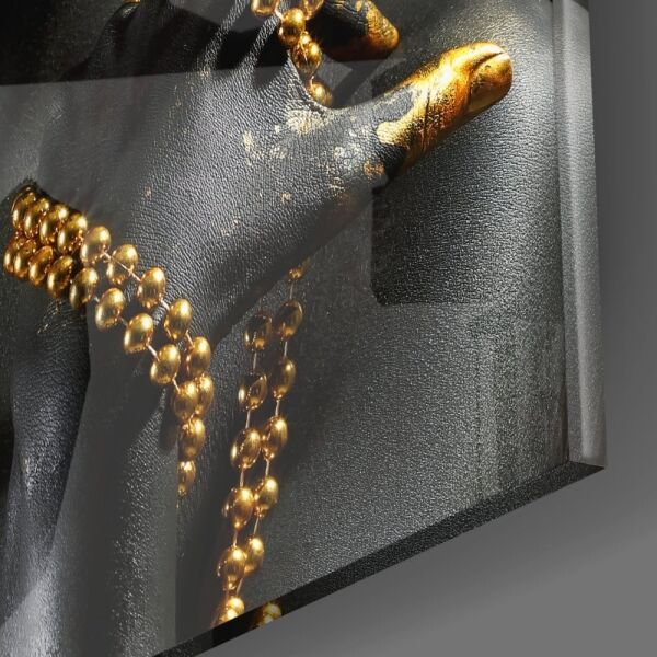 Altın Kadın Cam Tablo