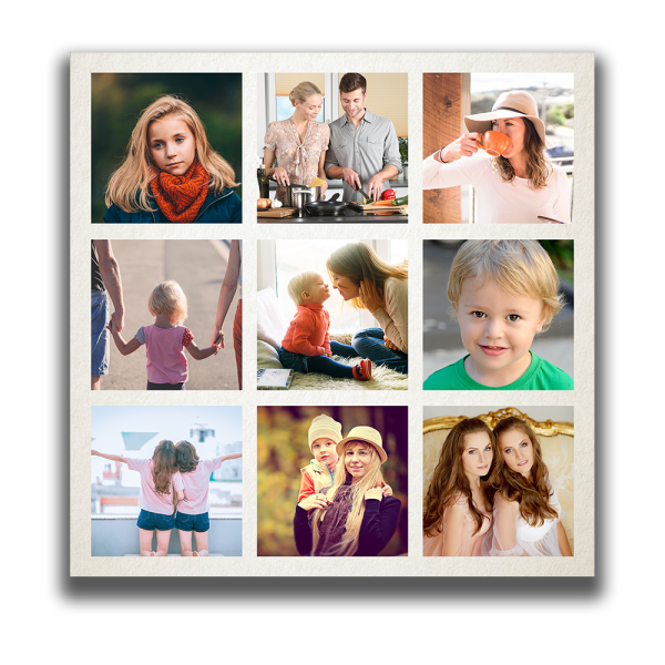 Kişiye Özel 9 Fotoğraflı Kare Kanvas Tablo