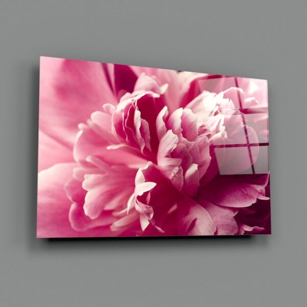 Pembe Çiçek Cam Tablo