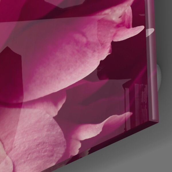 Pembe Çiçek Cam Tablo