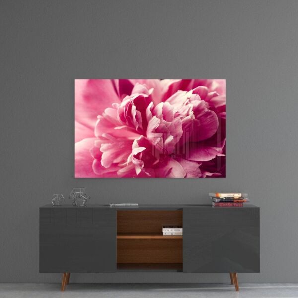 Pembe Çiçek Cam Tablo