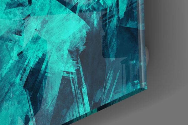 Yeşil Soyut Desen Cam Tablo