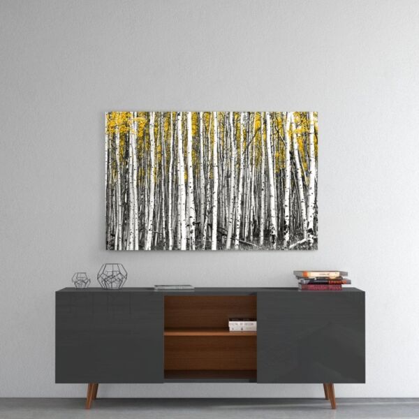 Sarı Orman Cam Tablo