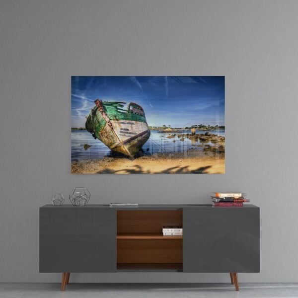 Gemi Enkazı Cam Tablo